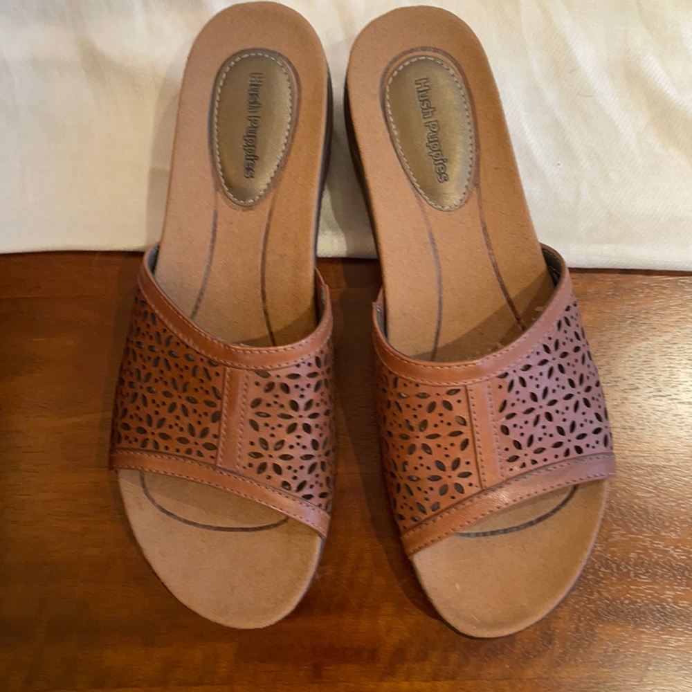 Hush Puppies dress sandals, leather, size 9N